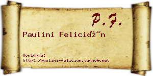 Paulini Felicián névjegykártya